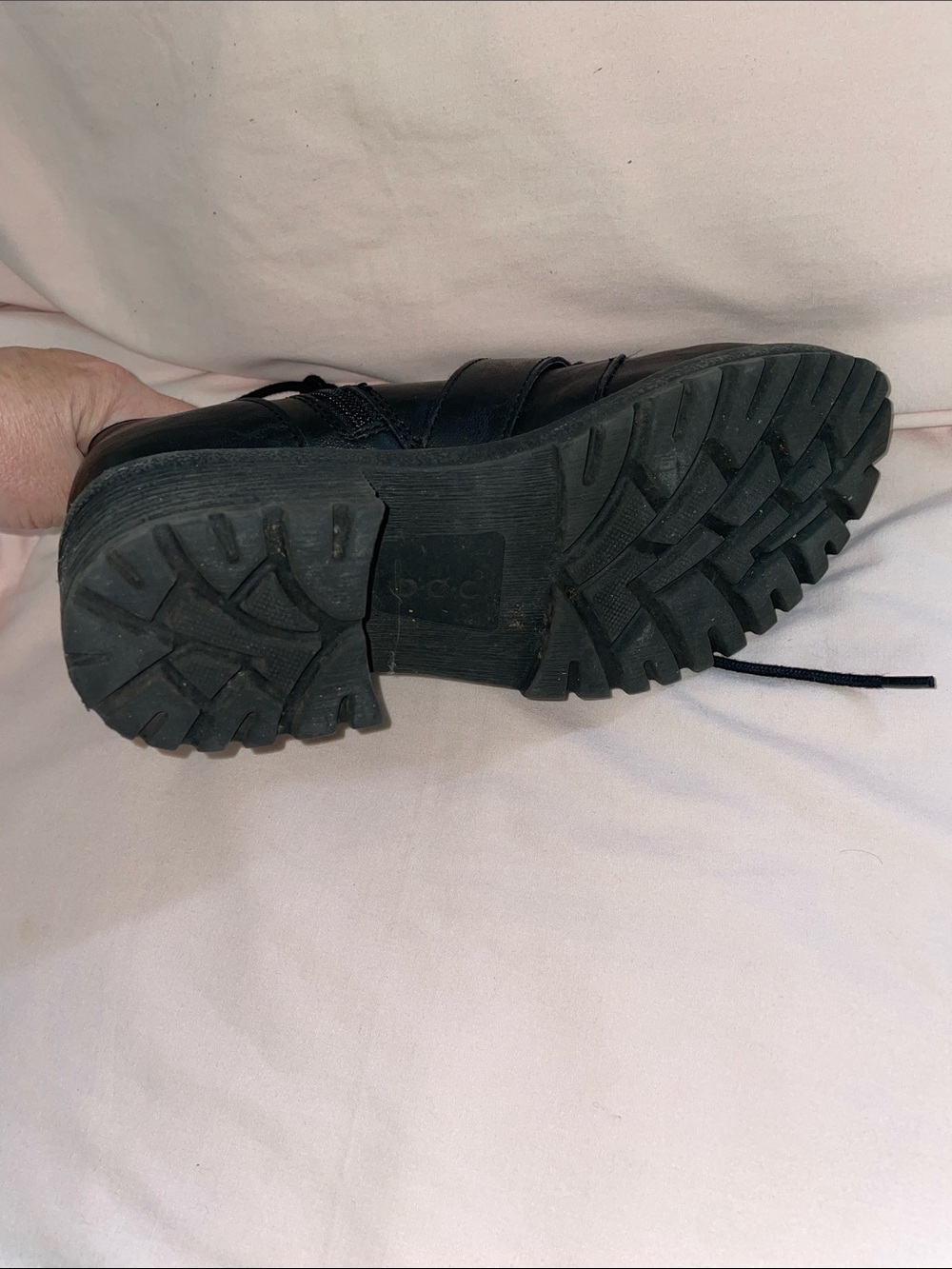 boc Black Buckle & Lace-Up Leather Combat Boots • Sz 8 - Picture 6 of 6